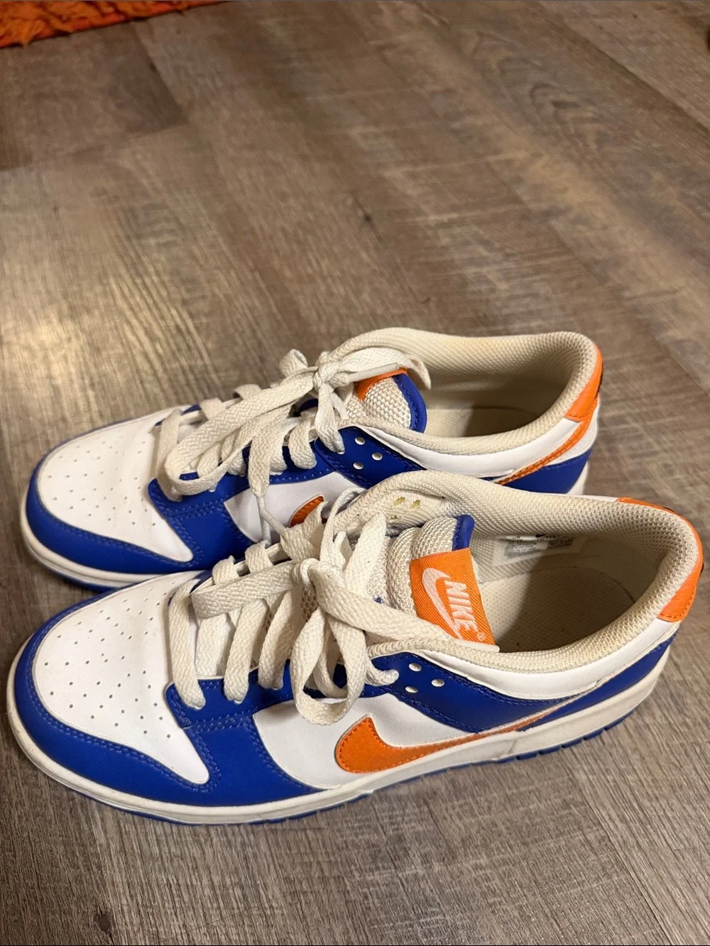 Nike Kids White, Blue & Orange Low-Top Sneakers